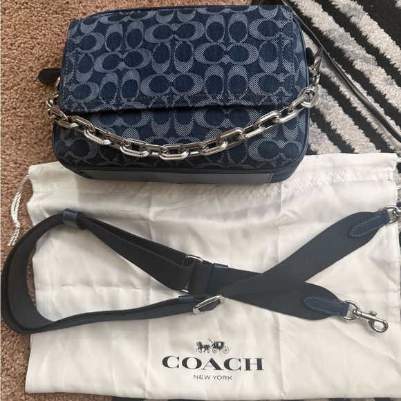 Coach Handbags - Coach Charter Flap Signature Jacquard Crossbody Bag in Denim